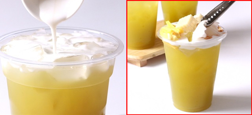 Thành phẩm nước mía cốt dừa đẹp mặt
