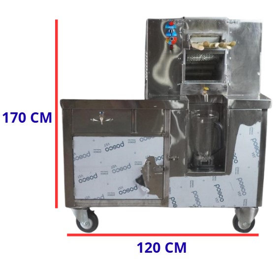 Máy ép mía 8 lô không lục giác full inox 304