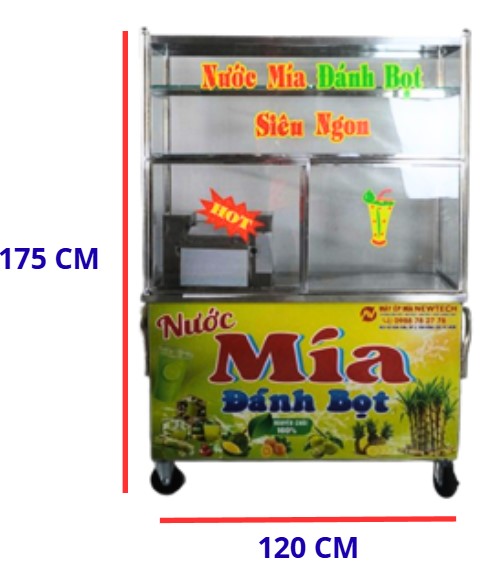 Máy ép mía siêu sạch 3 lô 1m2 full inox 304
