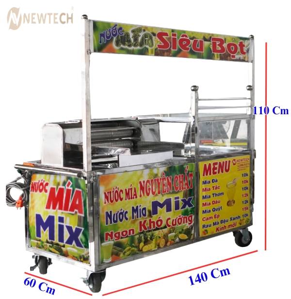 Máy ép mía 2 lô thế hệ mới phi 90