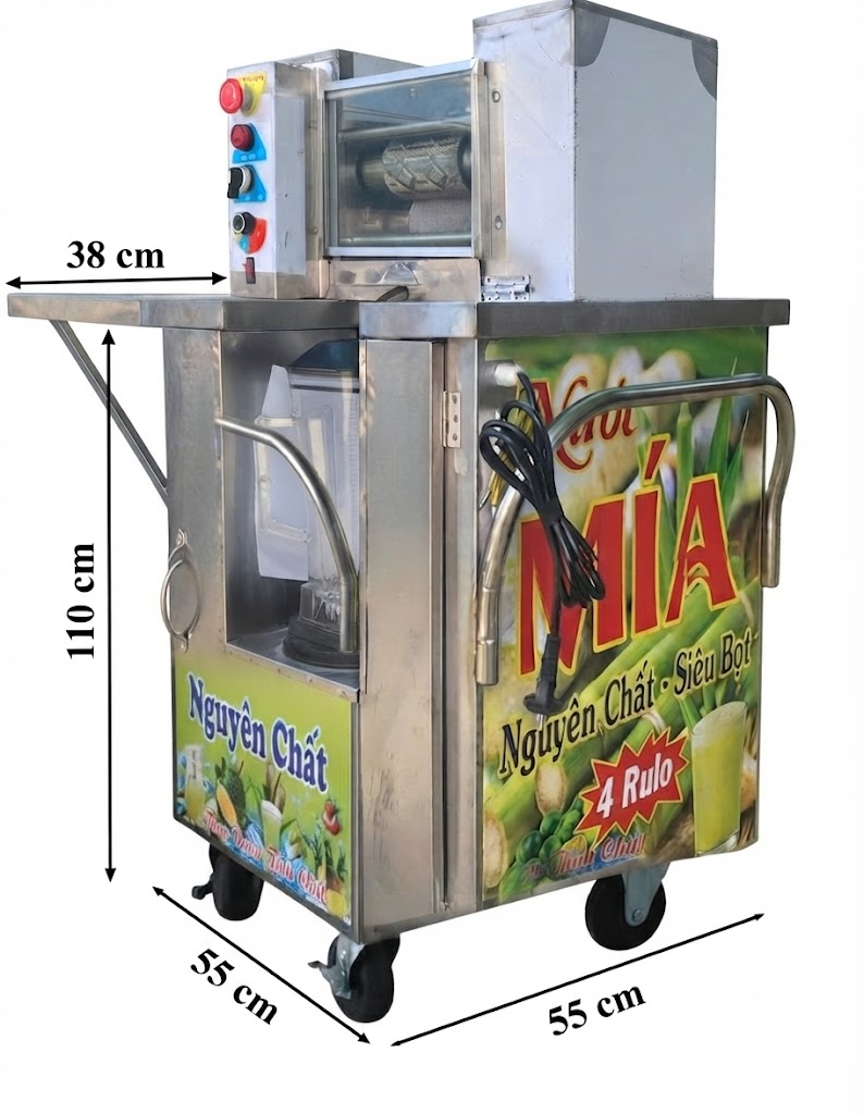MÁY ÉP MÍA LIỀN BÀN 4 LÔ MINI CAO CẤP ĐÁNH BỌT 304