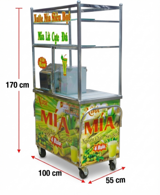 MÁY ÉP MÍA TỦ KÍNH 4 LÔ CAO CẤP ĐÁNH BỌT 304