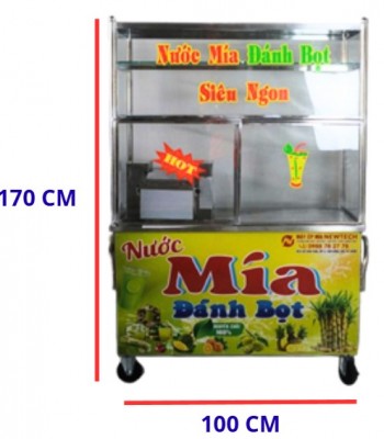 Máy ép mía siêu sạch 3 lô 1m2 full inox 304