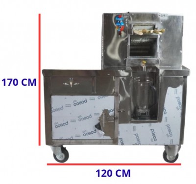Máy ép mía 8 lô không lục giác full inox 304