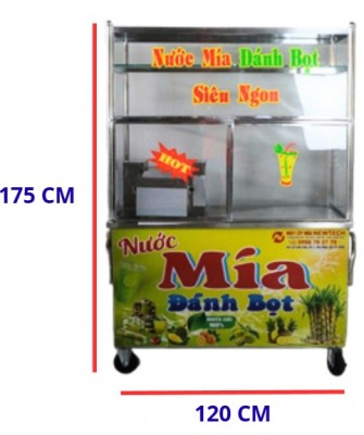 Máy ép mía siêu sạch 3 lô 1m2 full inox 304
